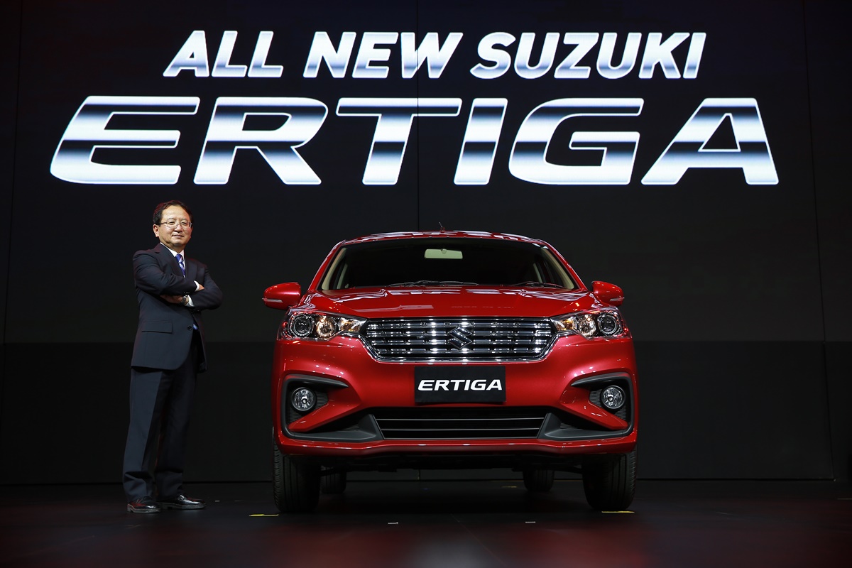 นายมิโนรุ อามาโนะ กรรมการผู้จัดการใหญ่ บริษัท ซูซูกิ มอเตอร์ (ประเทศไทย) จำกัด เปิดตัว All New Suzuki ERTIGA อย่างเป็นทางการ ในประเทศไทย